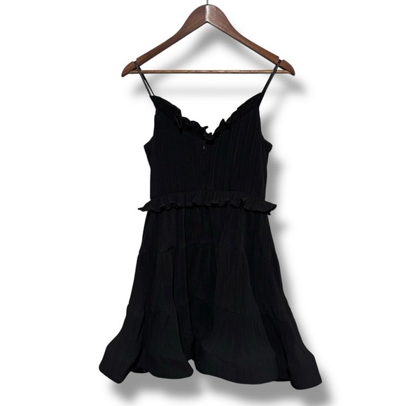 Ciebon Women's Saindhava Ruffle Pleated Mini Dress Black Size S 15.5x33 *Flaw - Picture 2 of 8